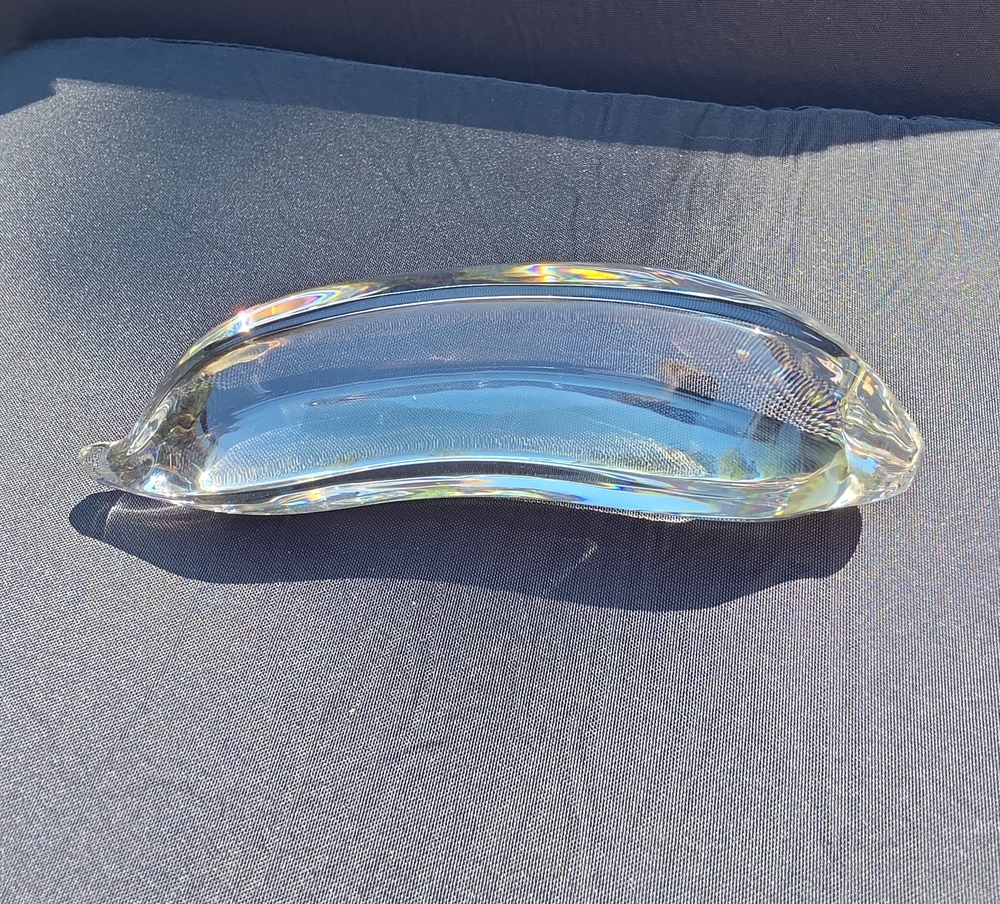 Rare Vintage Signed Steuben Crystal Banana Figurine Paperweight #7993